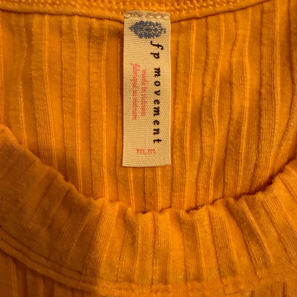 Free People Movement Coral Orange Ribbed Racerback Top. Size M. - Picture 5 of 8